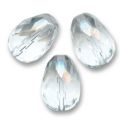 Poires facett�es 16x12 mm Crystal x5