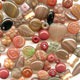 Assortiment de perles de boh�me brun escargot x50g