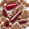 Czech glass beads assortment pearly brown x50g