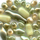 Czech glass beads assortment pearly green x50g