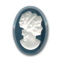 Cam�e verre 18x13 mm Hematite/Crystal mat
