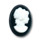 Cam�e verre 18x13 mm Noir/Blanc