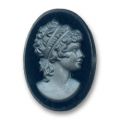 Cam�e verre 30x22 mm Noir/Argent mat