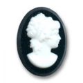 Cam�e verre 30x22 mm Noir/Blanc