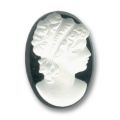 Cam�e verre 25x18 mm Noir/Crystal mat