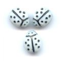 Coccinelles Opaque White noir 9x7 mm x20