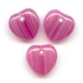 Coeurs  8 mm Chalk/Dark Rose x20