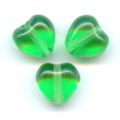 Coeurs  6 mm Peridot Green x25