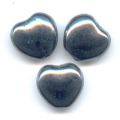 Coeurs  8 mm Jet Hematite x20