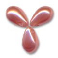 Gouttes nacr�es 6x10 mm Antique Rose x20
