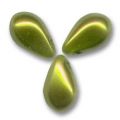Gouttes nacr�es 6x10 mm Olivine x20