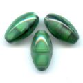 Olives 16x9 mm Chalk/Emerald x10