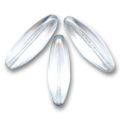 Olives 4 faces 26x8 mm Crystal  x5
