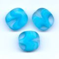 Palets carr�s 17x15 mm Crystal/Aquamarine mat x5