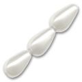 Poires nacr�es 10x6 mm White x25