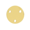 Intercalaire rond 3 trous 9 mm en Argent 925 doré à l'or fin x1