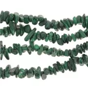 Perles chips 8 - 11 mm en pierre gemme - Malachite x80cm