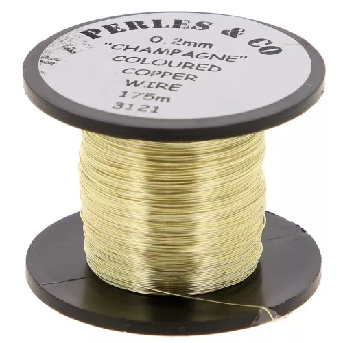 Fil de cuivre 0.20 mm anti ternissement - Doré clair x175m