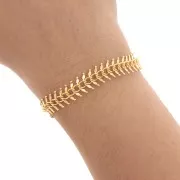 Chaîne maille chevron en épis 12.5 mm doré x 50cm