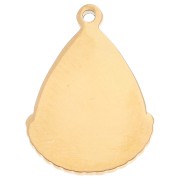 Pendentif goutte Oeil 26x18mm Résine époxy - Acier inoxydable 304 Doré Fuchsia x1