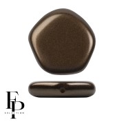 Perle en verre pentagone 15x15 mm The Cute Polygon - Pastel Bronze x4