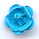 Rose m�tal  8 mm Bleu Turquoise x1