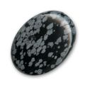 Cabochon ovale 40x30 mm Obsidienne Mouchet�e