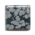 Cabochon carr� 28 mm Obsidienne Mouchet�e