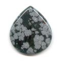 Cabochon poire 38x33 mm Obsidienne Mouchet�e