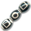 Olive DZI en agate 16x12 mm d�cor carr�