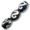 Olive DZI en agate 16x12 mm d�cor ethnique