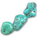 Green Turquoise irr�guli�res 18x12 mm x2