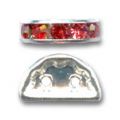 Rondelle Demi-Lune 14x8 mm argent�e Padparadscha x1