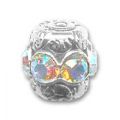 Boule filigrann�e 6 mm argent� Strass Crystal AB x1
