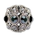 Ronde filigrann�e 13 mm Jet Hematite/Shadow Crystal x1