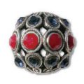 Ronde filigrann�e 13 mm Dark Red Coral/Montana x1