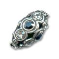 Olive filigrann�e 13x6 mm Jet Hematite/Crystal x1