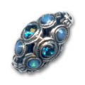 Olive filigrann�e 13x6 mm Montana/White Opal Sky Blue x1