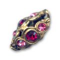 Olive filigrann�e 13x6 mm dor� vieilli Ruby/Rose x1