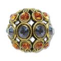 Ronde filigrann�e 13 mm  dor� vieilli Montana/Smoked Topaz x1