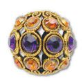Ronde filigrann�e 13 mm  dor� vieilli Purple Velvet/Cr Copper x1