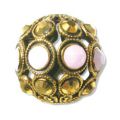 Ronde filigrann�e 13 mm  dor� vieilli Rose Alabaster/Aurum x1