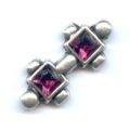 Intercalaire strass 3 rangs 22 mm Amethyst x1