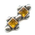 Intercalaire strass 3 rangs 22 mm Topaz x1