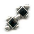 Intercalaire strass 3 rangs 22 mm Jet x1