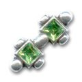 Intercalaire strass 3 rangs 22 mm Peridot x1