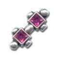 Intercalaire strass 3 rangs 22 mm Rose x1