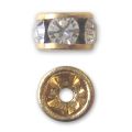 Rondelles Strass 2,5 mm dor� Crystal  x4