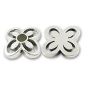 Fleur CCB non trou�e 32 mm Rhodi�/Blanc  x 1