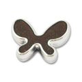 Papillon �maill� CCB 28x22 mm Rhodi�/Marron x1